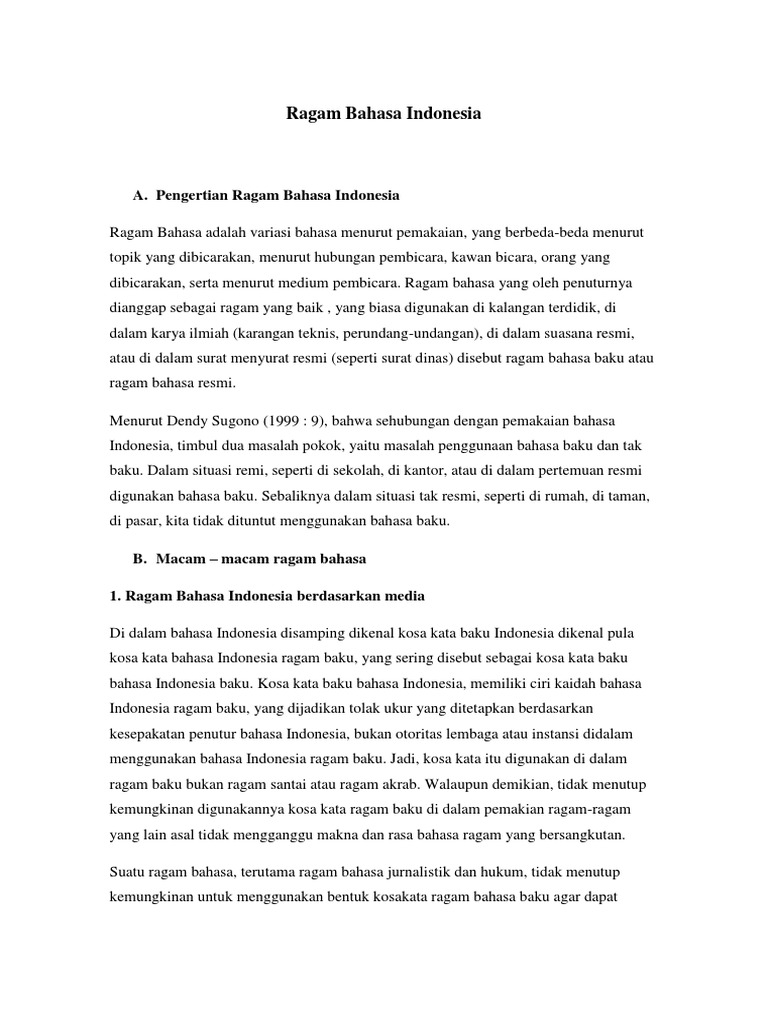 Ragam Bahasa Pdf
