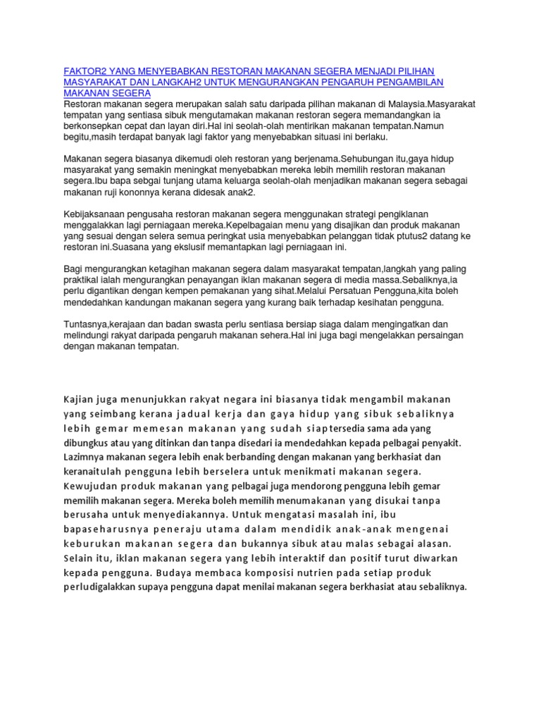 Faktor Makanan Segera Pdf