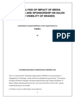 &the Analysis of Impact of Media Campaigns and Sponsorship on Sales and Visibility of Brands - Copy