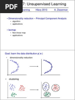 Lecture 7: Unsupervised Learning: C19 Machine Learning Hilary 2013 A. Zisserman