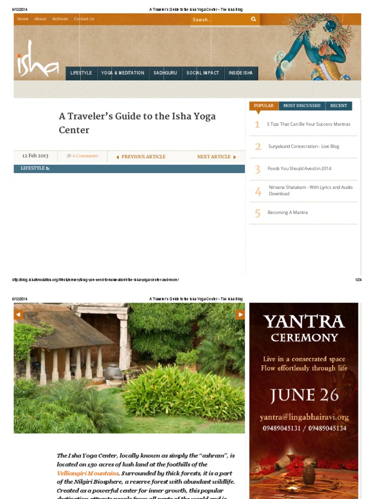 A Traveler's Guide To The Isha Yoga Center - The Isha Blog | PDF | Yoga ...