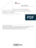 A.-j. Festugière, OP. Actes Du Concile de Chalcédoine. Sessions III-VI (La Définition de La Foi), Traduction Française. Préface Par H. Chadwick