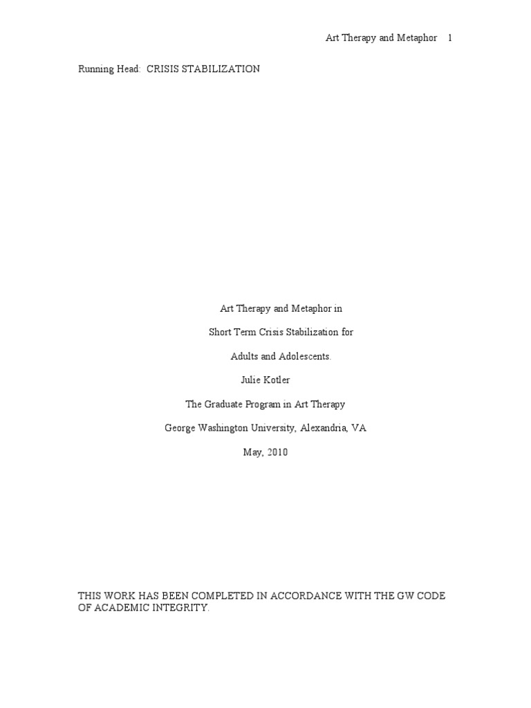 Practicum Paper | PDF | Art Therapy | Recovery Approach