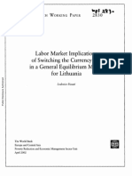 Labor Market Implications of Switching The Currency Peg in A General Equilibrium Model For Lithuania