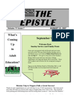 THE Epistle: September 9 What's Coming Up in Adult Education?
