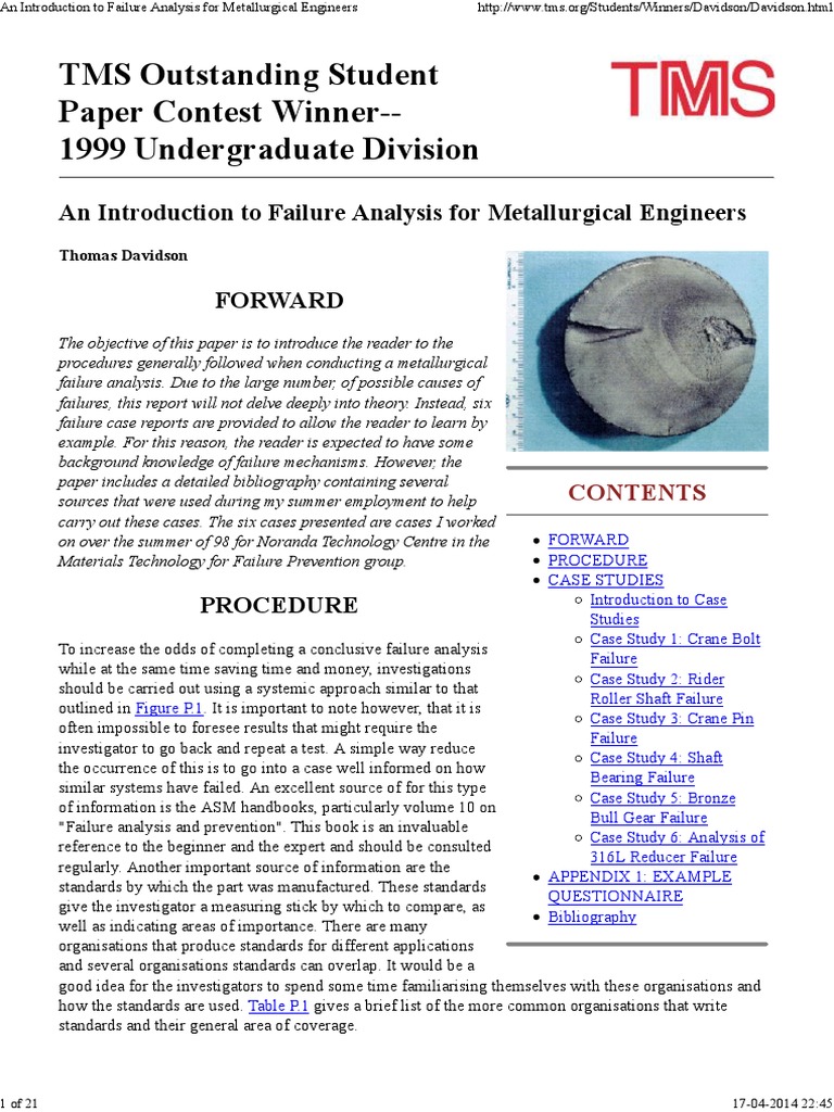 Metallurgical Failure Analysis Guide | PDF | Nondestructive Testing ...