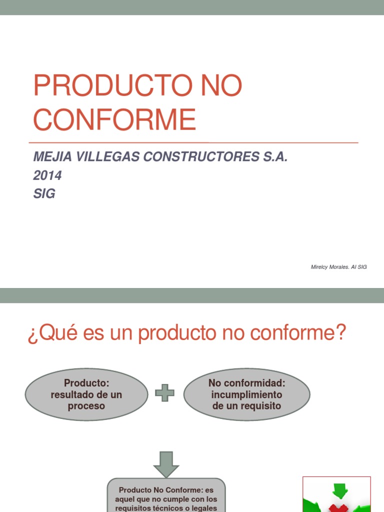 Producto No Conforme | PDF | Calidad (comercial) | Informática