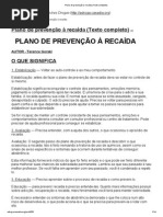 Plano de Prevenção à Recaída (Texto Completo)