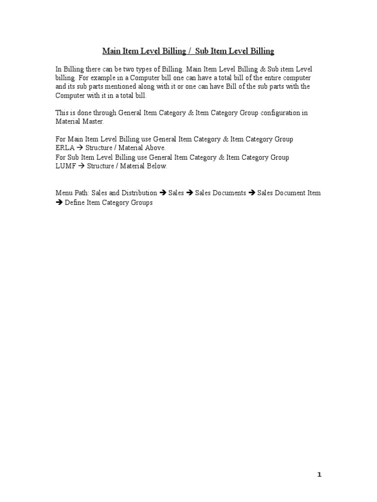 Main Item Level Billing | PDF | Computers