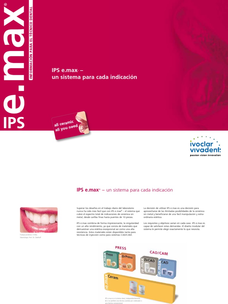IPS E-Max System - Técnico Dental | PDF | Cerámica | Lentes