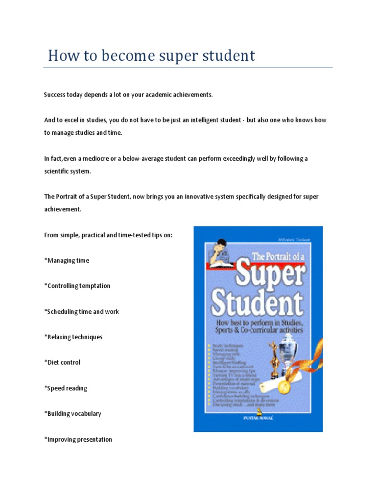 Becoming a Super Student Guide | PDF | Meditation | Relaxation (Psychology)