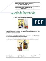 Boletin de Prevencion Nº 2 Sismo