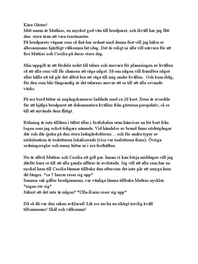 Made By Counterpoint Magazine Roligt Tal Till Brudgummen
