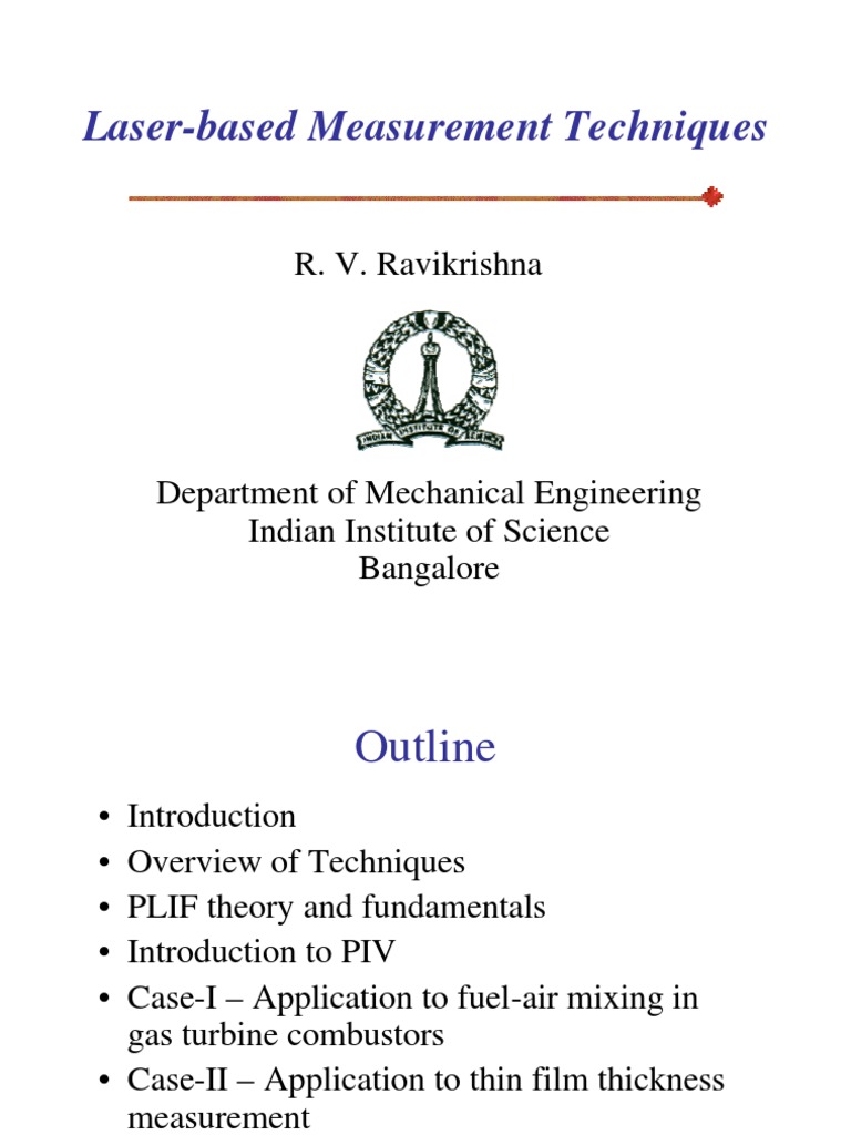 Laser Based Measurement Techniques PDF Laser Fluorescence