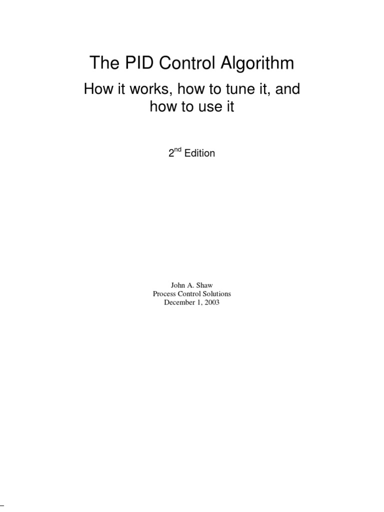 The PID Control Algorithm | PDF | Control Theory | Control System