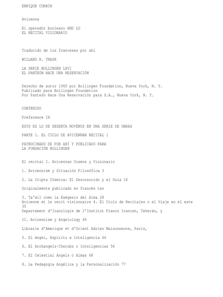 Avicenna and The Visionary Recital by Henry Corbin (1) .TXT - TRB | PDF ...