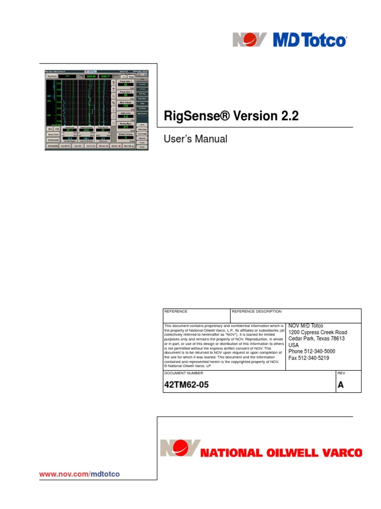 324230-RigSense 2[1].2 User Manual | Drilling Rig | Pipe (Fluid