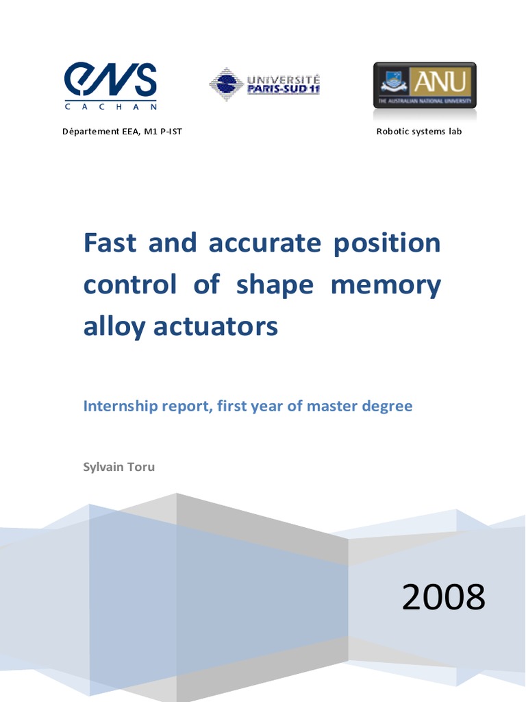 Fast Position Control of SMA Actuators | PDF | Shape Memory Alloy ...
