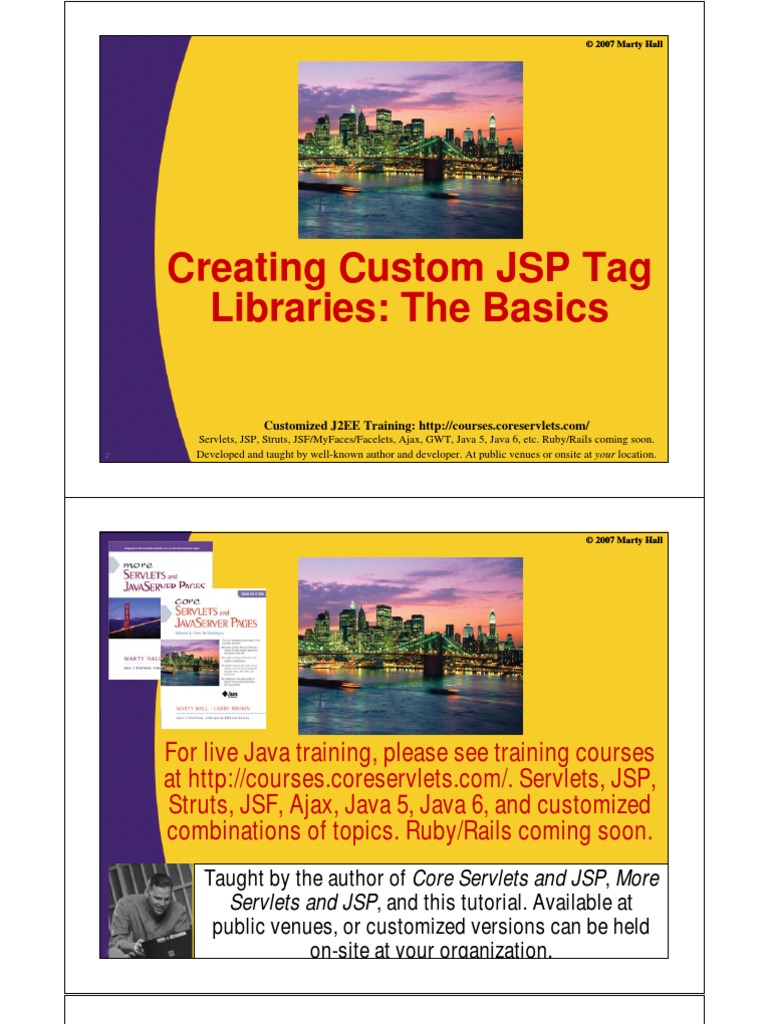 Creating Custom JSP Tag Libraries The Basics PDF Java Servlet