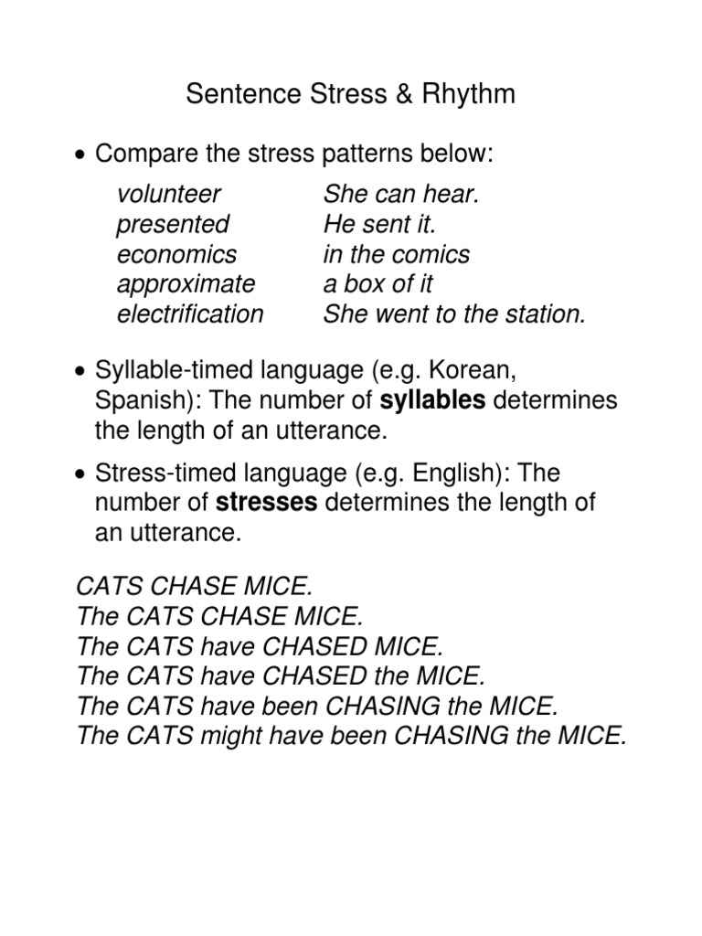 Sentence Stress & Rhythm | PDF
