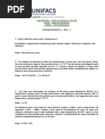 Lista - Termodinâmica