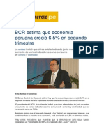 BCR Estima Que Economía Peruana Creció 6