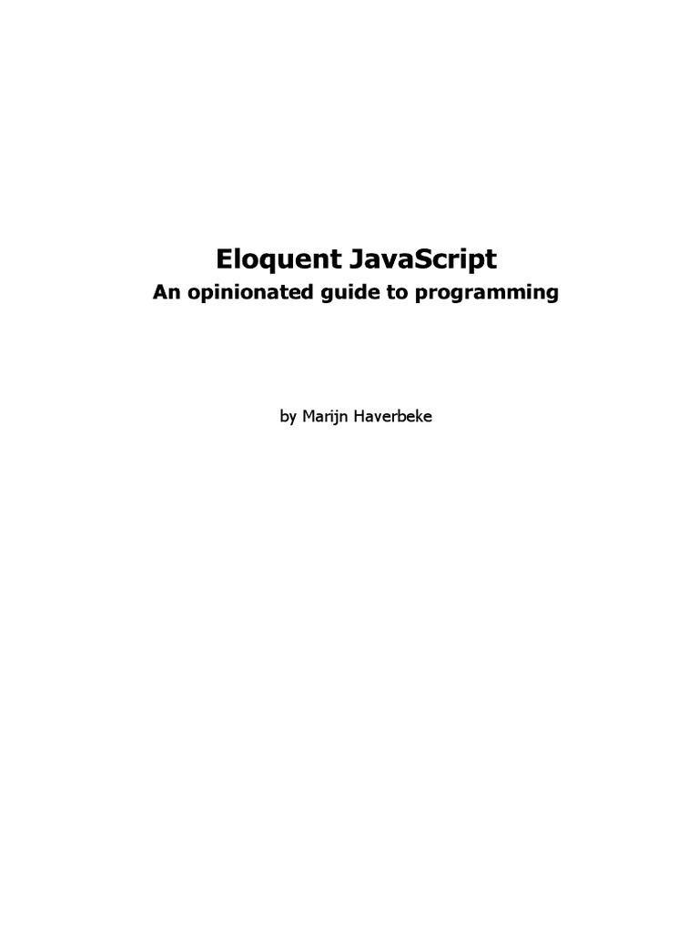 Eloquent JavaScript PDF | PDF | Java Script | Control Flow
