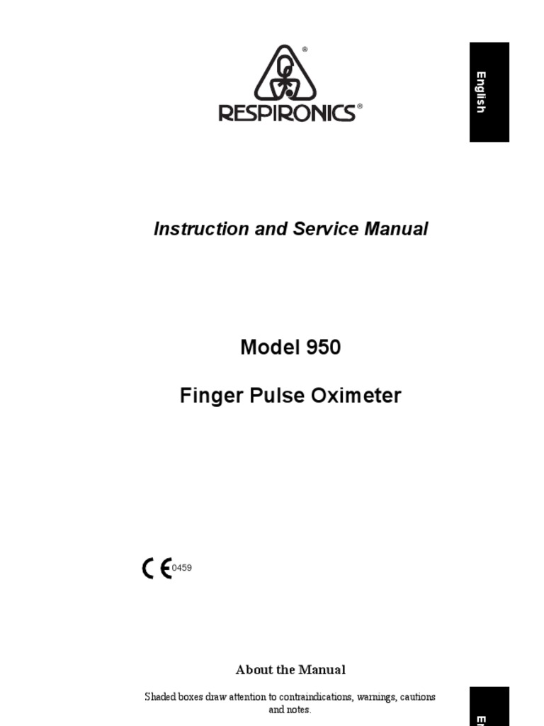 Respironics 950 Pulse Oximeter Service Manual PDF