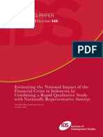 Estimating The National Impact of The Financial Crisis in Indonesia