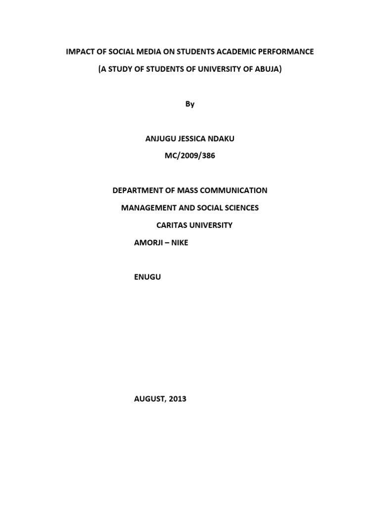 Social Media's Impact on Academic Performance | PDF | Mass Media ...