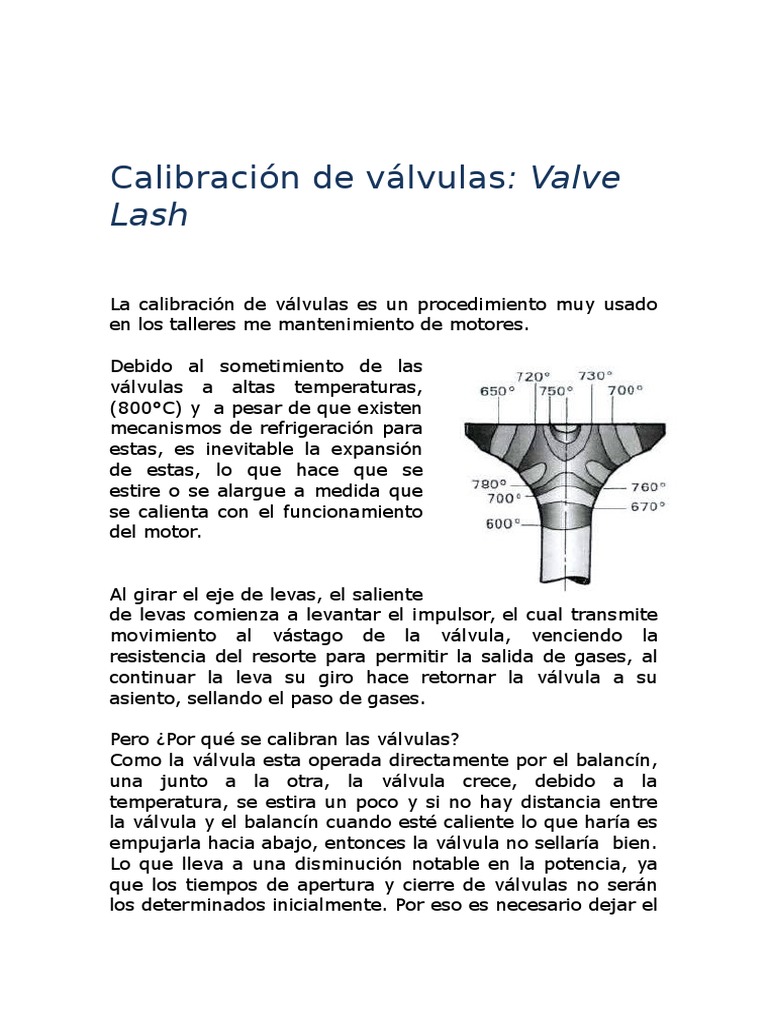 Métodos de Calibración de Válvulas
