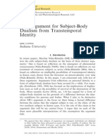 Ludwig - The Argument for Subject-body Dualism From Transtemporal Identity