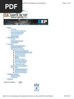 Comparison Between Vacuum and SF6 Circuit Breaker
