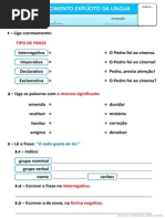 Exercícios Gramaticais II