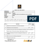 Spring 2014 Assignment Program BBA Semester 5 Subject Code & Name BB0026 Introduction To Technology Management BK Id B0105 Credits 2 Marks 30