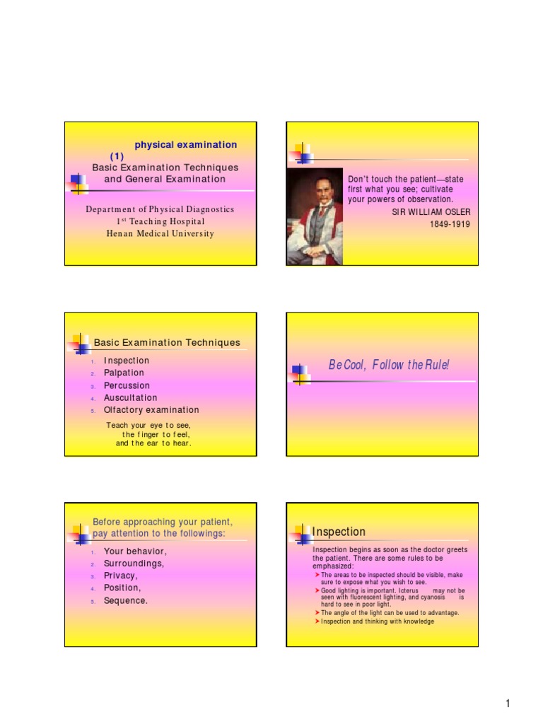 Physical Examination Techniques Overview | PDF | Blood Pressure ...