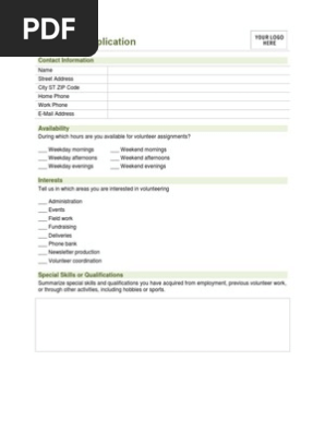 Volunteer Application