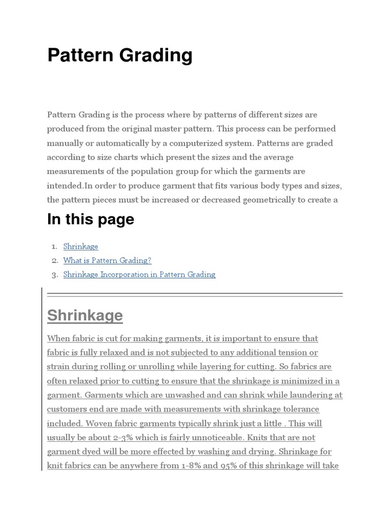 Grading Clothing Fashion & Beauty