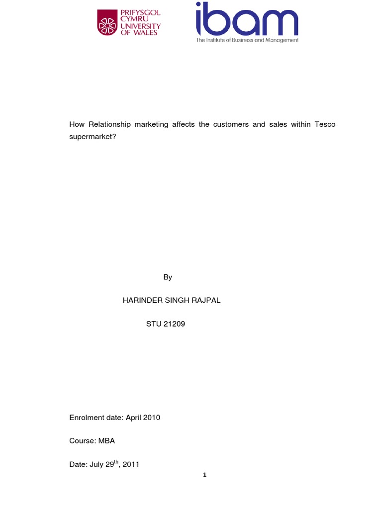 dissertation on relationship marketing
