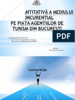 Quantitative analysis of the competitive environment on the Bucharest tourism agency market