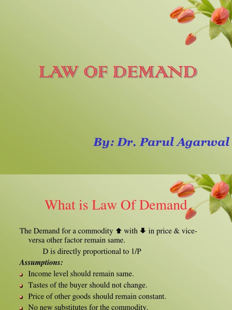 Law of Demand PDF Demand Curve Demand