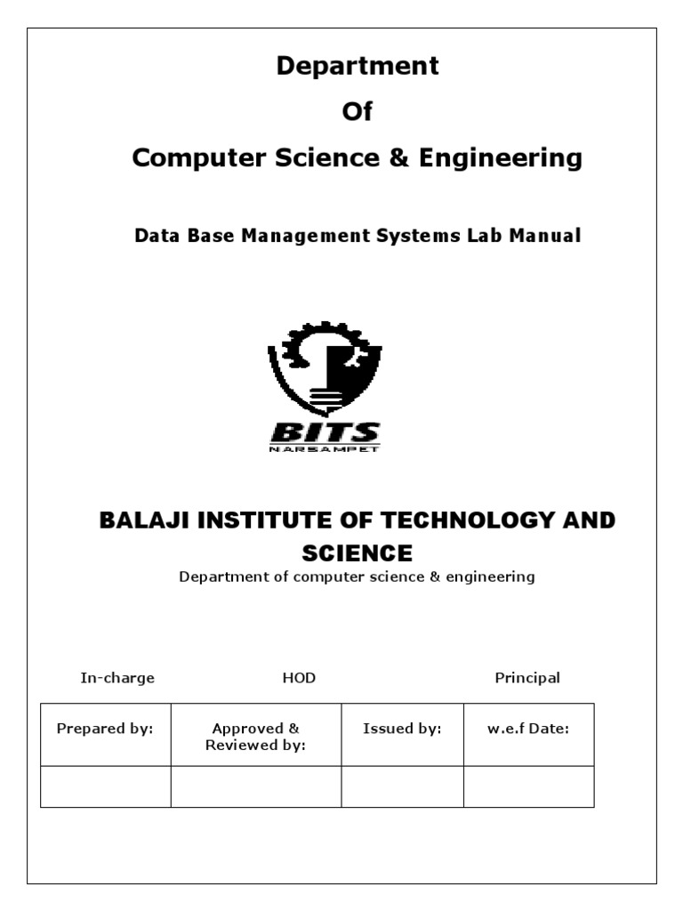 Advanced dbms practical lab manuals