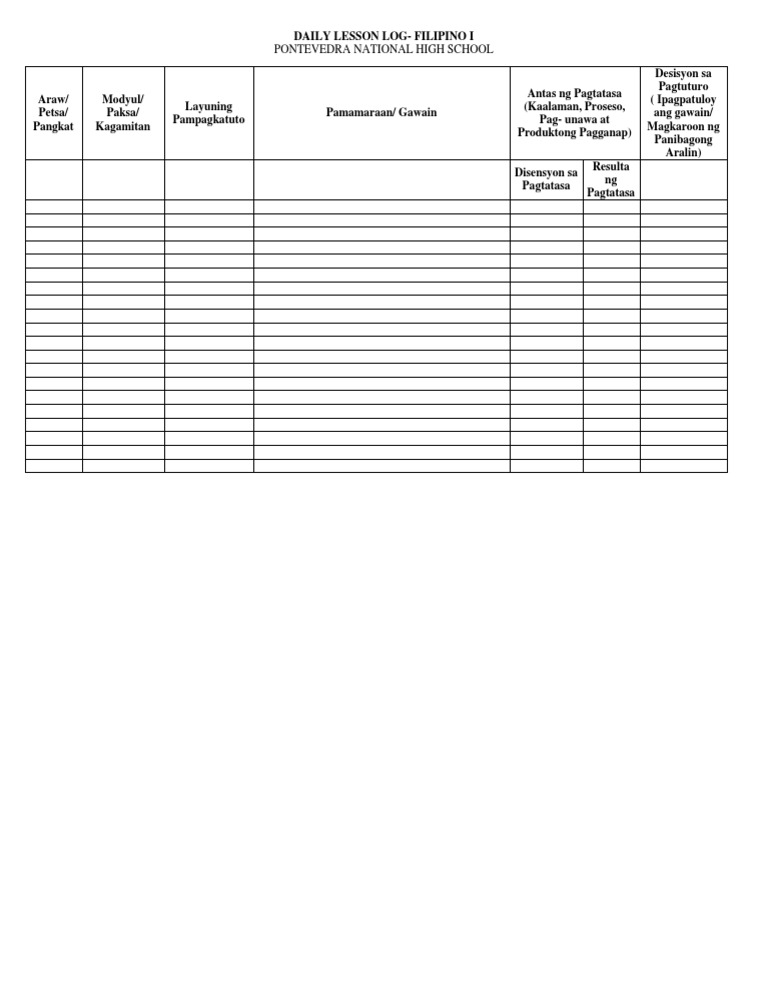 Daily Lesson Log in English 7 | PDF