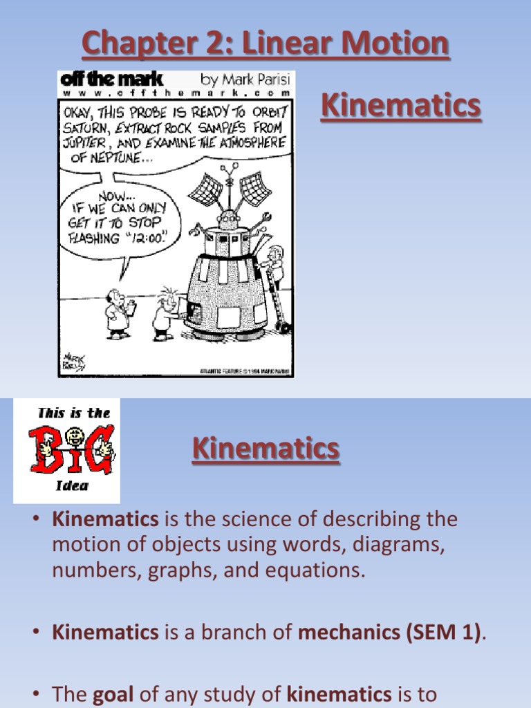 Understanding Linear Motion Kinematics | PDF | Velocity | Speed