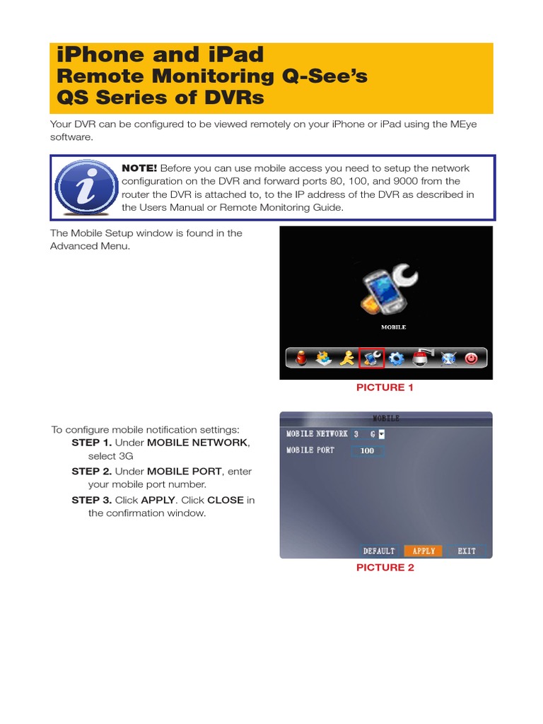 Iphone and Ipad Remote Monitoring QSee'S Qs Series of Dvrs Download