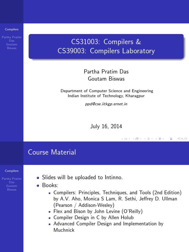 Compilers Course Overview - IIT KGP | PDF | Areas Of Computer Science ...