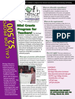 Heritage Education Call For Proposals Flyer 2004