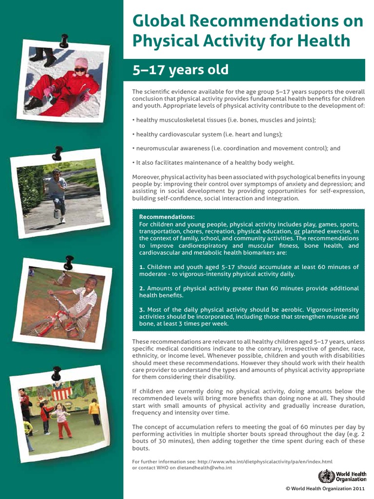 Physical Activity Recommendations 5 17years | PDF | Physical Exercise ...
