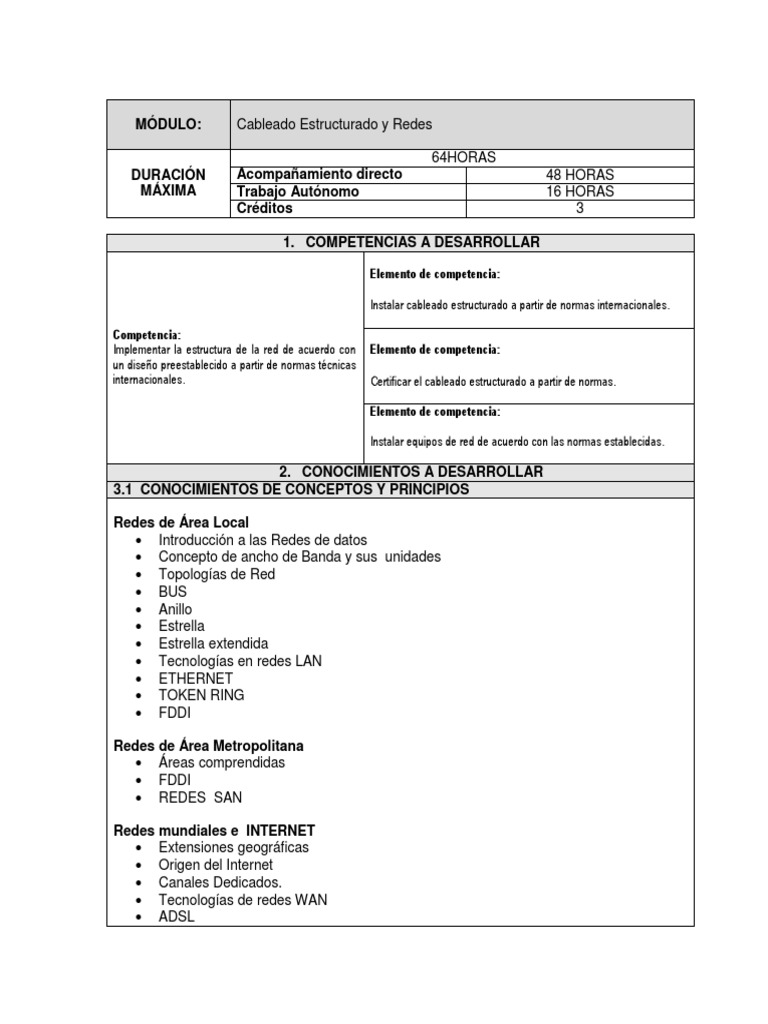 Cableado Estructurado y Redes | PDF | Ethernet | Red de computadoras
