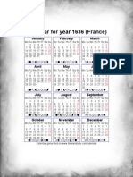 Year 1636 Calendar - France